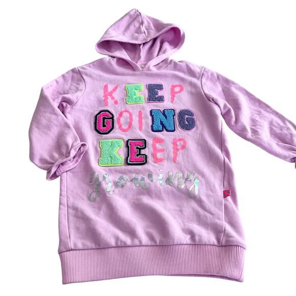 BILLIEBLUSH Girls Pink Appliqué-Detail Hooded Dress size 4 - Picture 2 of 9